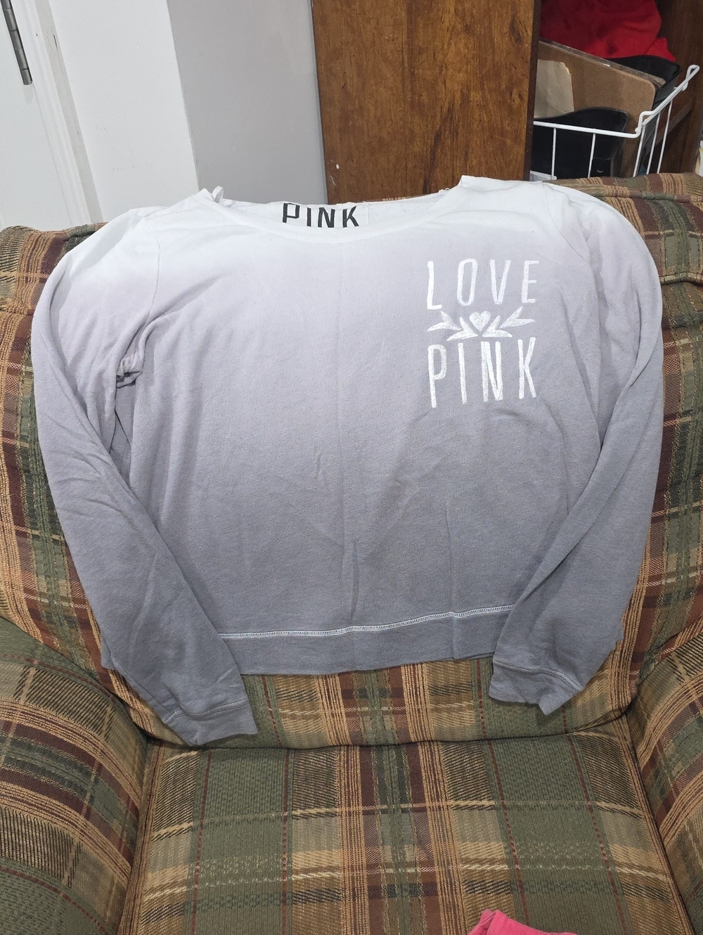 PINK Victoria's Secret Ombre Gray Crewneck Sweatshirt - "Love PINK"